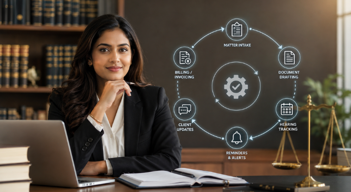 Legal workflow automation for Indian law firms handling documents billing and client updates