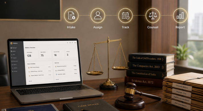 Matter management software for corporate legal teams handling intake spend and counsel workflow